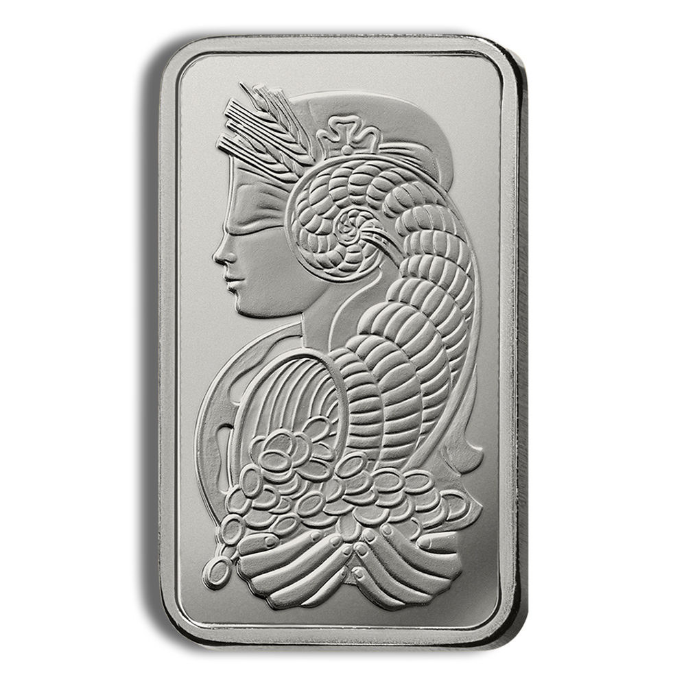 1 gram Platinum Bar - PAMP Fortuna (Carded)