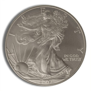 2007-W Burnished Silver Eagle with Box & COA