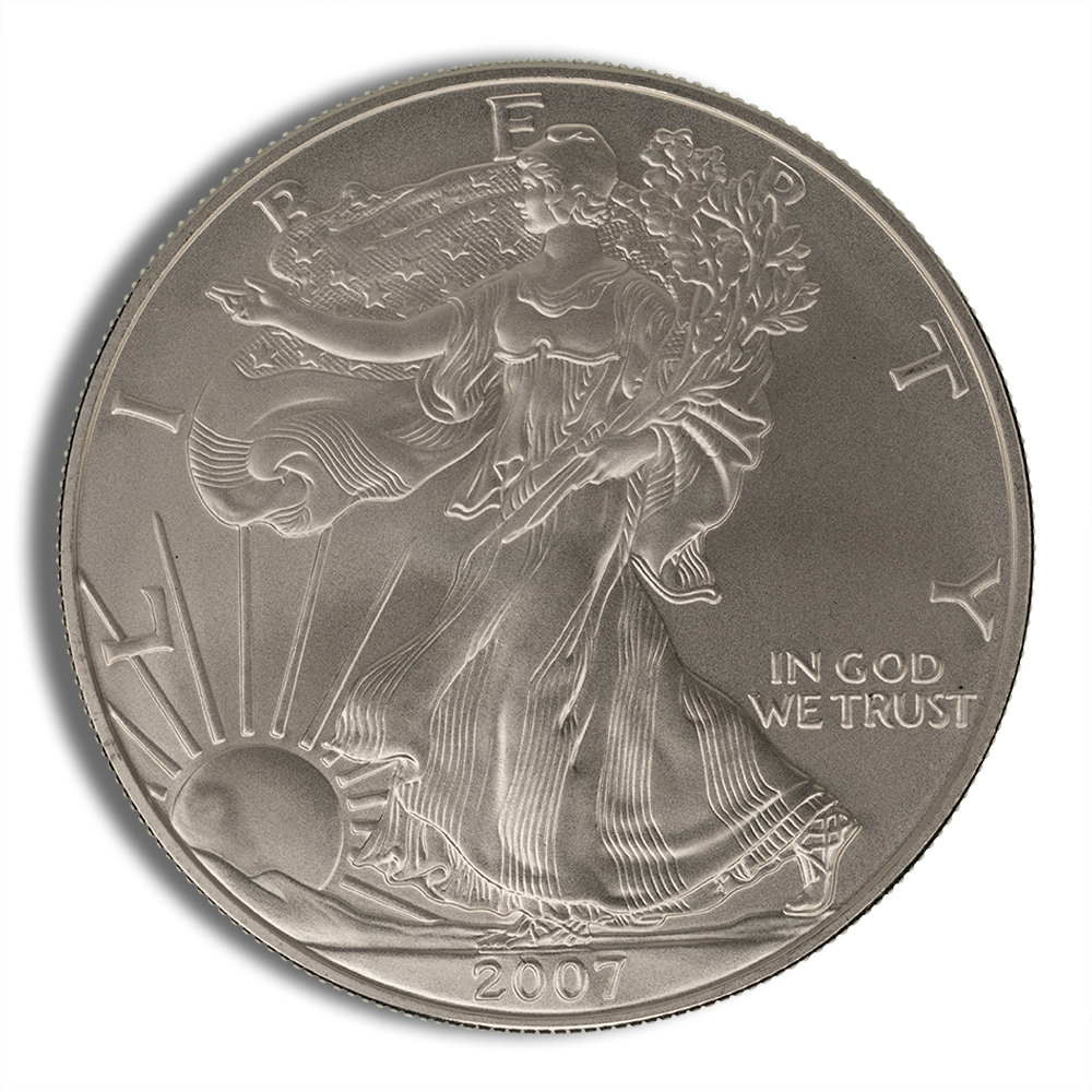 2007-W Burnished Silver Eagle with Box & COA