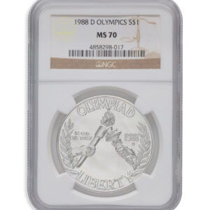 1988-D $1 Olympic Silver Commem – NGC MS70