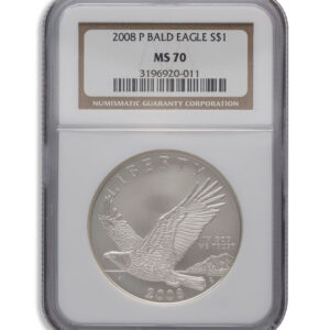 2008-P $1 Bald Eagle Silver Commem - NGC MS70