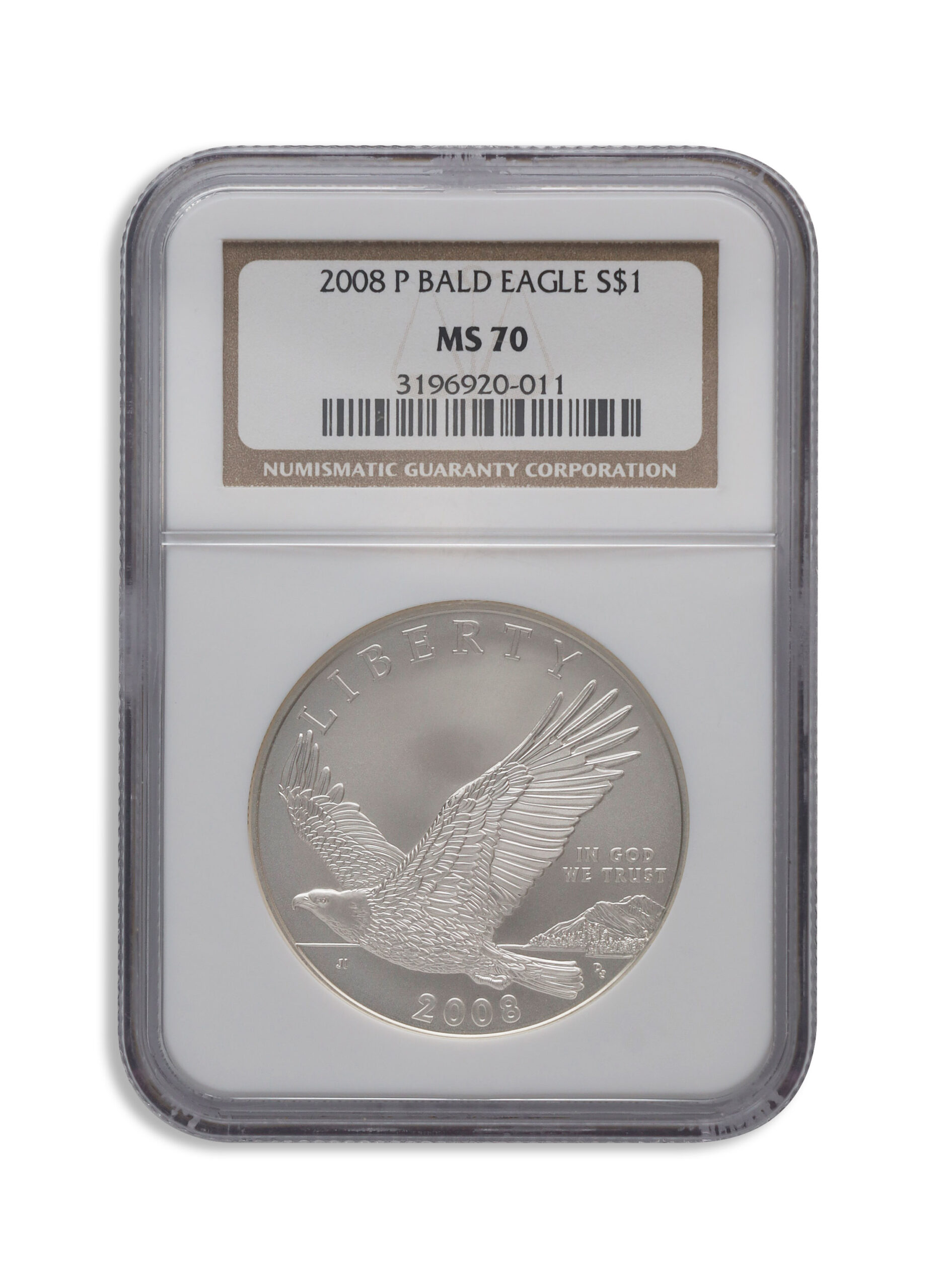 2008-P $1 Bald Eagle Silver Commem - NGC MS70