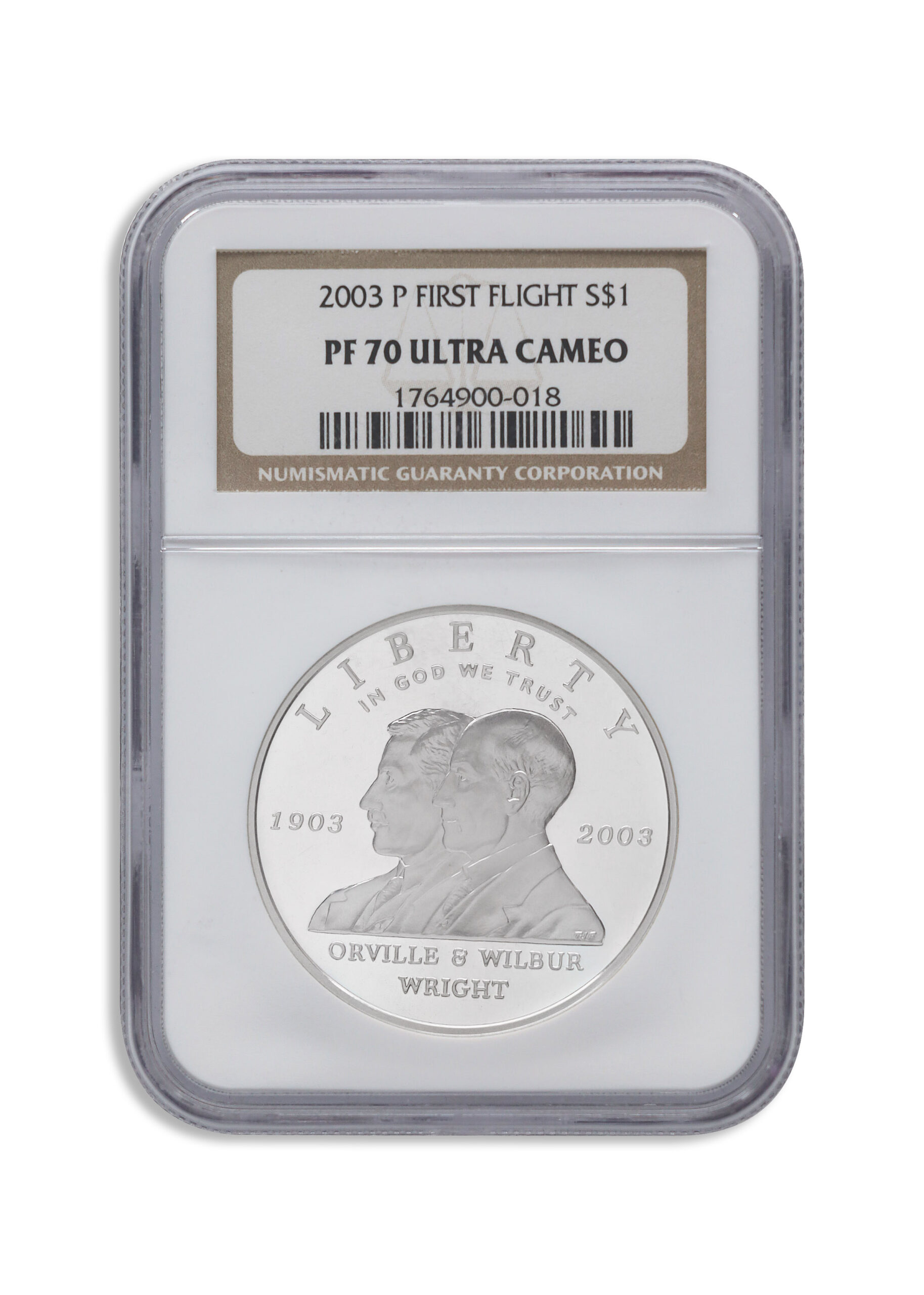 2003-P $1 First Flight Silver Commem - NGC PF70