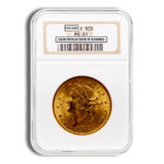 $20 Gold Liberty Double Eagle – NGC MS61