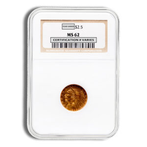 Home 37 $2.5 Gold Indian Quarter Eagle - NGC MS62