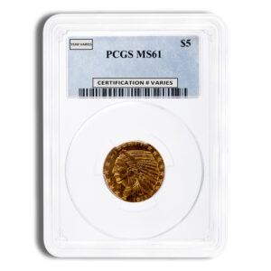 $5 Gold Indian Half Eagle - PCGS MS61 12 pms 4394463