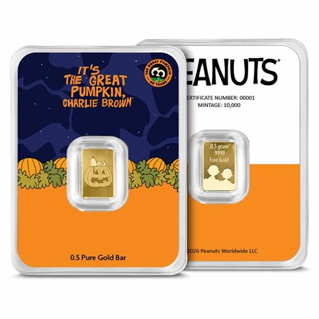 PAMP Peanuts Great Pumpkin 1/2 Gram Gold Bar