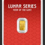2027 Year of the Goat 1 Gram Gold Bar .9999 Fine Gold | Lunar Series Collectible Gold Bar | Sealed Card