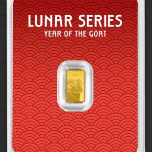 2027 Year of the Goat 1 Gram Gold Bar .9999 Fine Gold | Lunar Series Collectible Gold Bar | Sealed Card