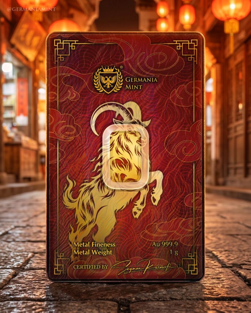 2026 Germania Mint Year of the Goat 1 Gram Gold Bar