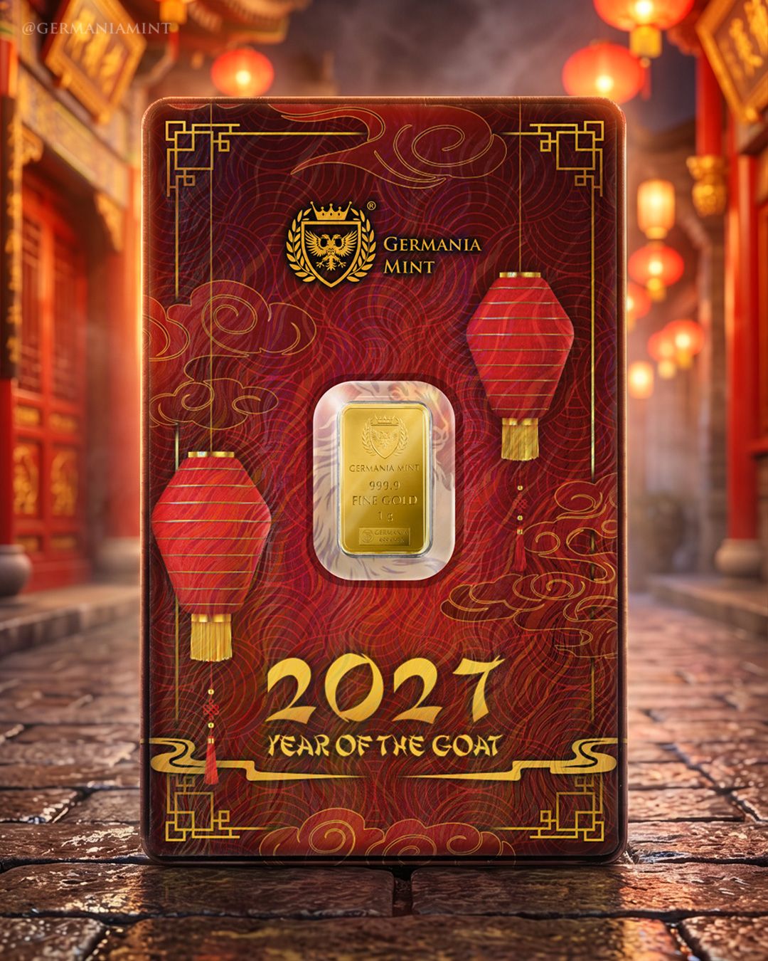 2026 Germania Mint Year of the Goat 1 Gram Gold Bar