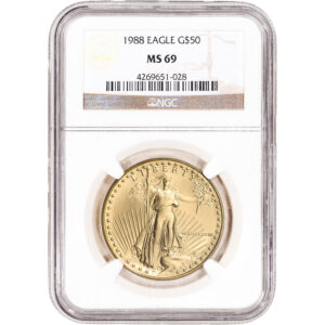 1988 1 oz American Gold Eagle $50 NGC MS69