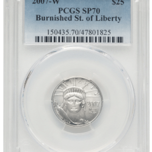 2007-W 1/10 oz Burnished Platinum Eagle $10 PCGS SP70