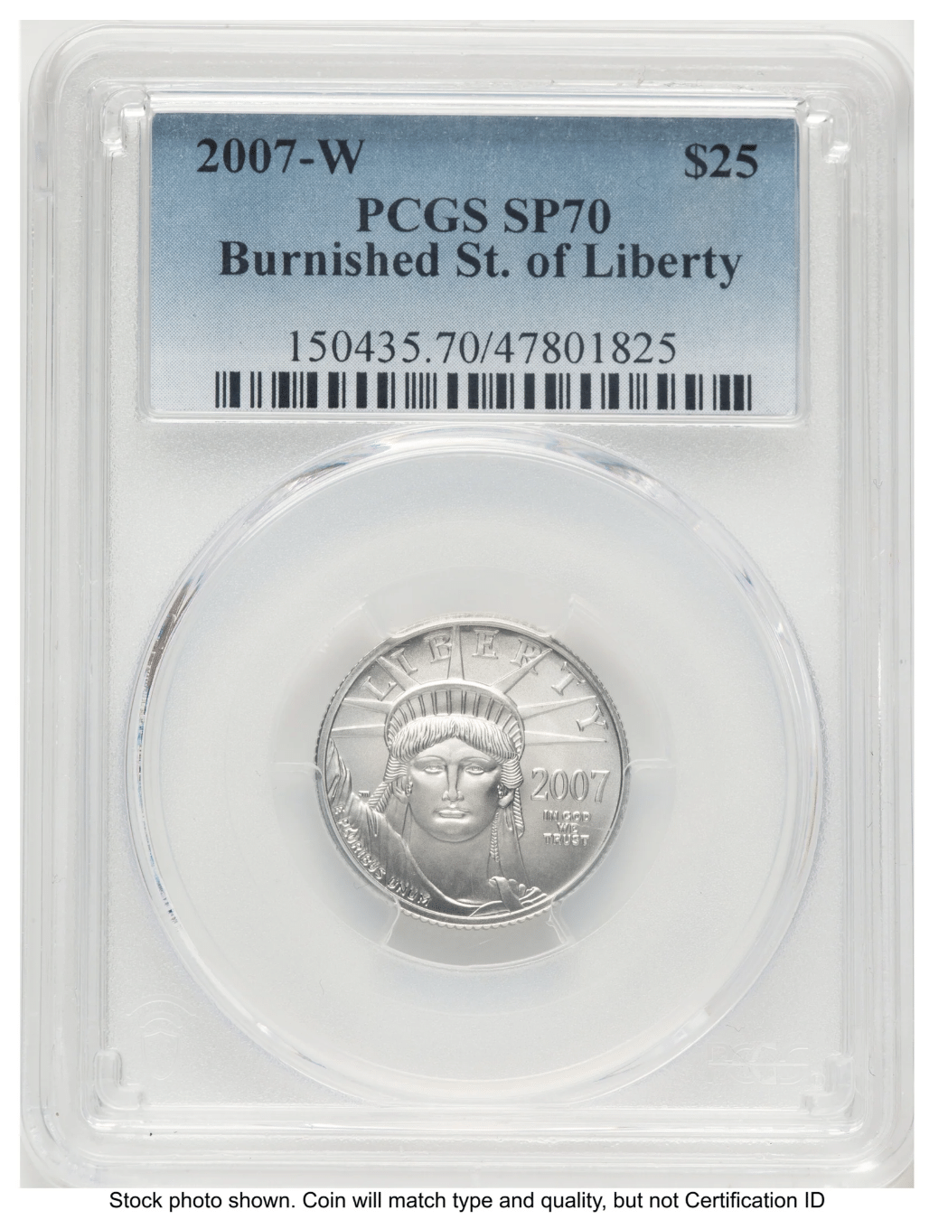 2007-W 1/10 oz Burnished Platinum Eagle $10 PCGS SP70