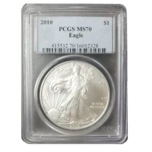 2010 American Silver Eagle $1 in PCGS MS70 holder