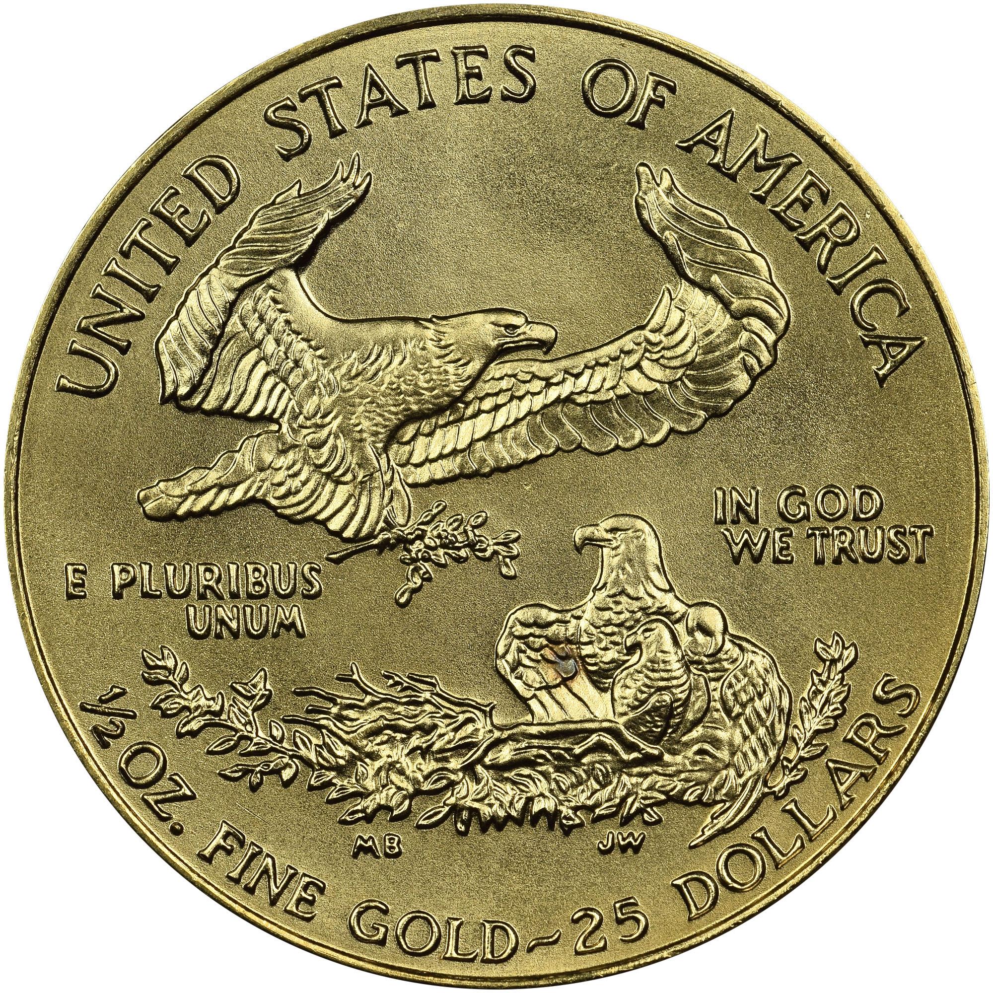 1996 1/2 oz American Gold Eagle $25