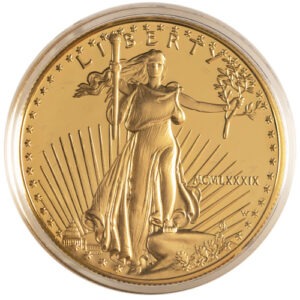 1989-W 1 oz Proof Gold Eagle $50 – Box & COA