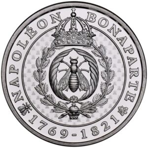2 oz .999 silver St. Helena Napoleon Bee coin, reverse