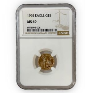 1995 1/10 oz American Gold Eagle $5 in NGC MS69 holder