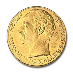 Denmark 20 Kroner gold coin, Christian X portrait