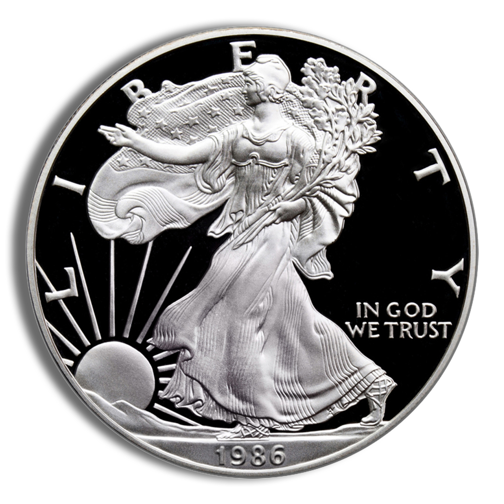 1986-S Proof Silver Eagle with Box & COA
