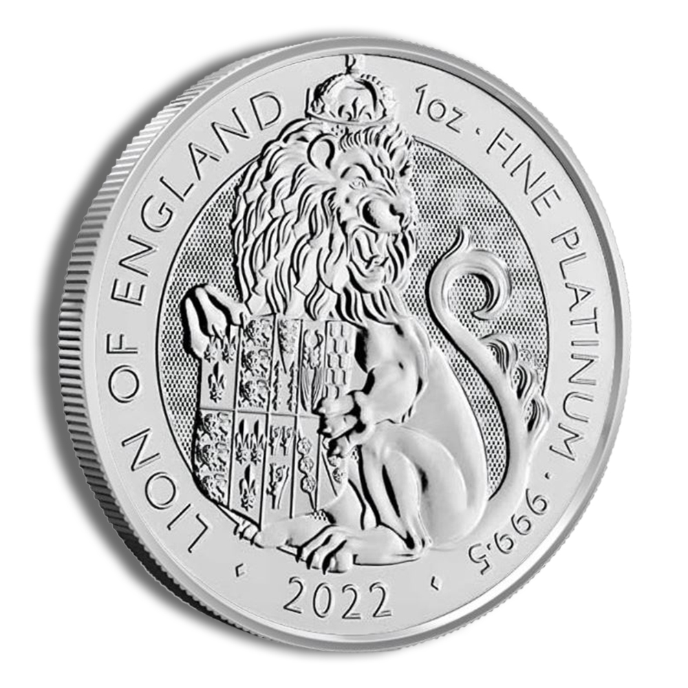 2022 1 oz Great Britain Tudor Beast Platinum Coin - Lion of England