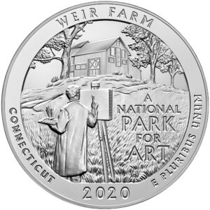 2020 5 oz ATB Weir Farm Silver Coin – BU