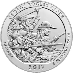 2017 5 oz ATB George Rogers Clark Silver Coin - BU 12 pms 1105697