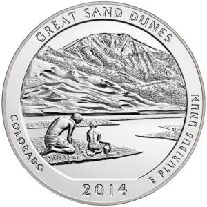 2014 5 oz ATB Great Sand Dunes Silver Coin – BU