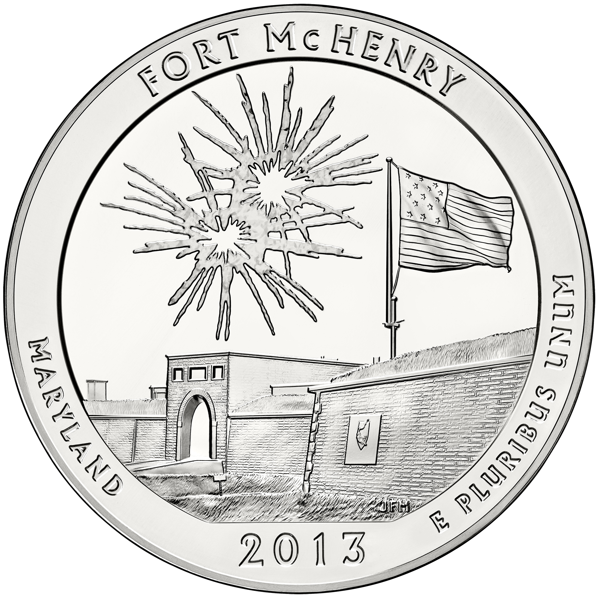 2013 5 oz ATB Fort McHenry Silver Coin – BU