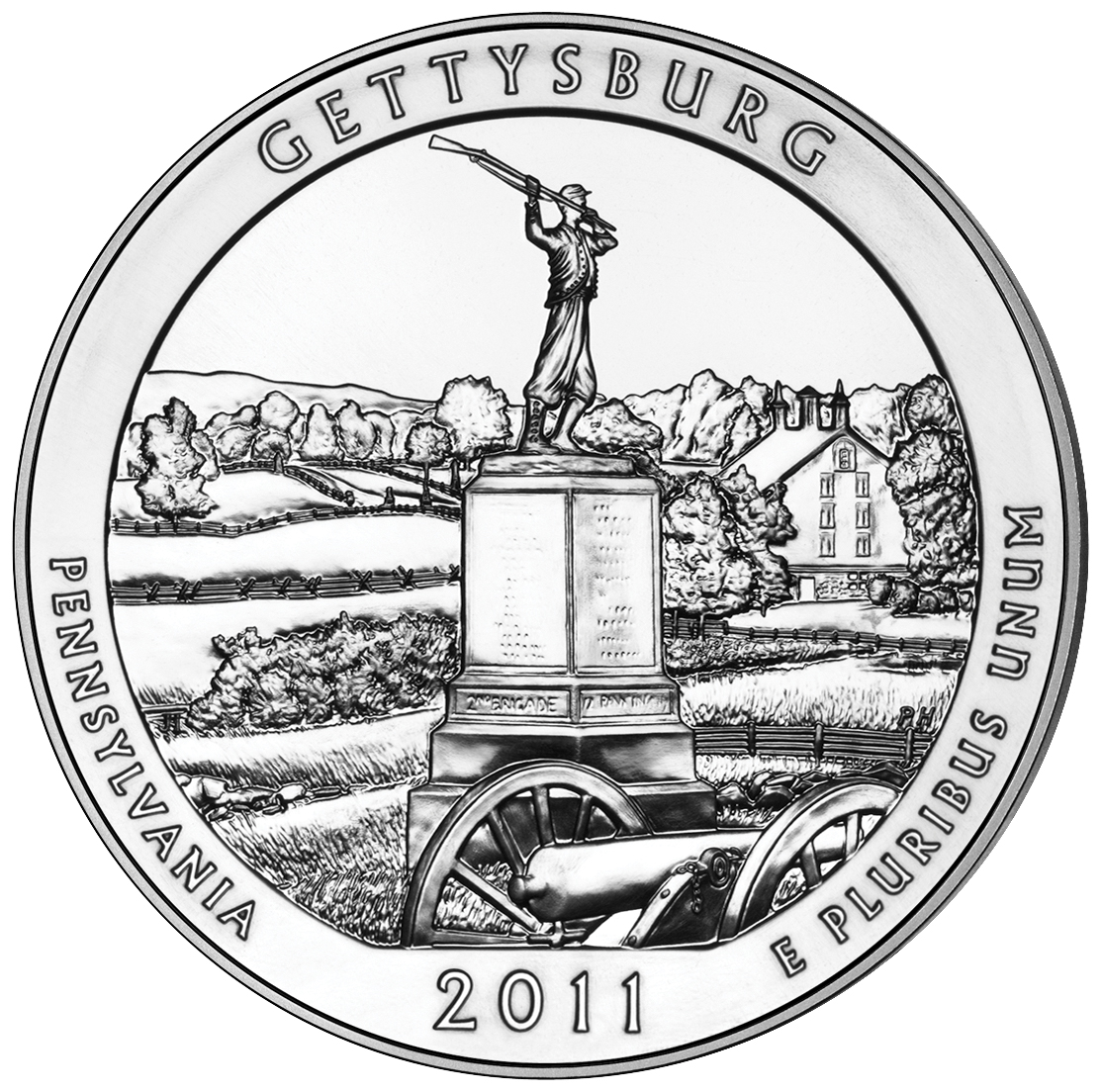 2011 5 oz ATB Gettysburg Silver Coin – BU