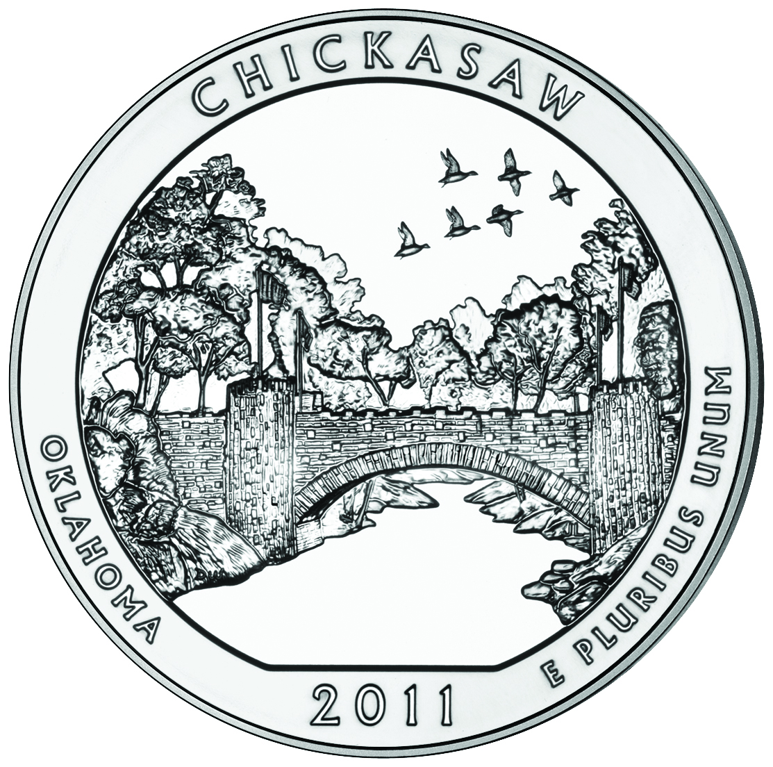 2011 5 oz ATB Chickasaw Silver Coin – BU