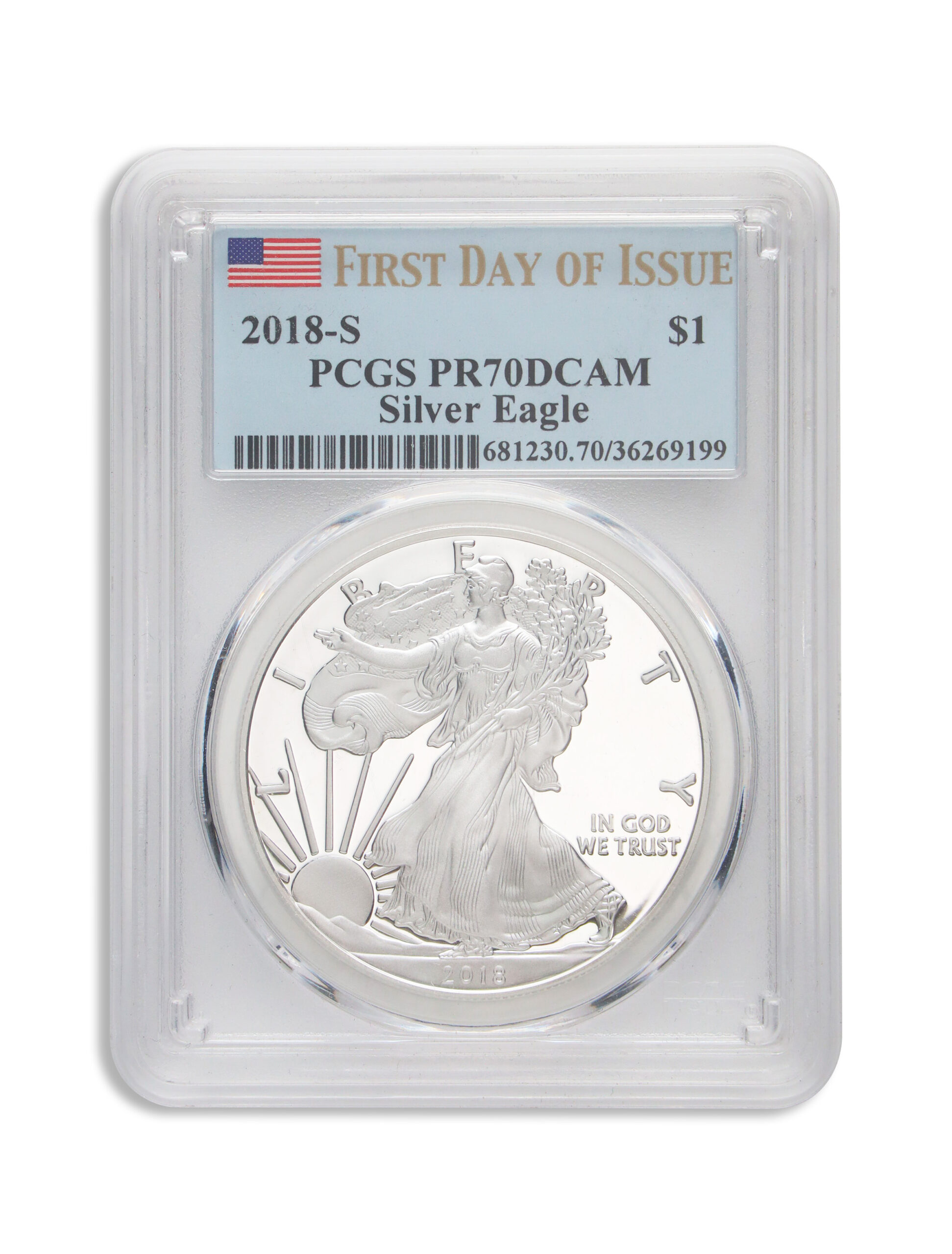 2018-S Proof Silver Eagle PCGS PR70 First Strike