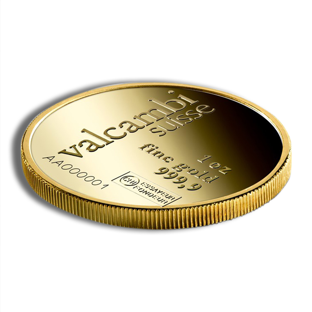 1 oz Gold Round – Valcambi (Carded)