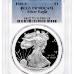 1986-S Proof Silver Eagle PCGS PR70