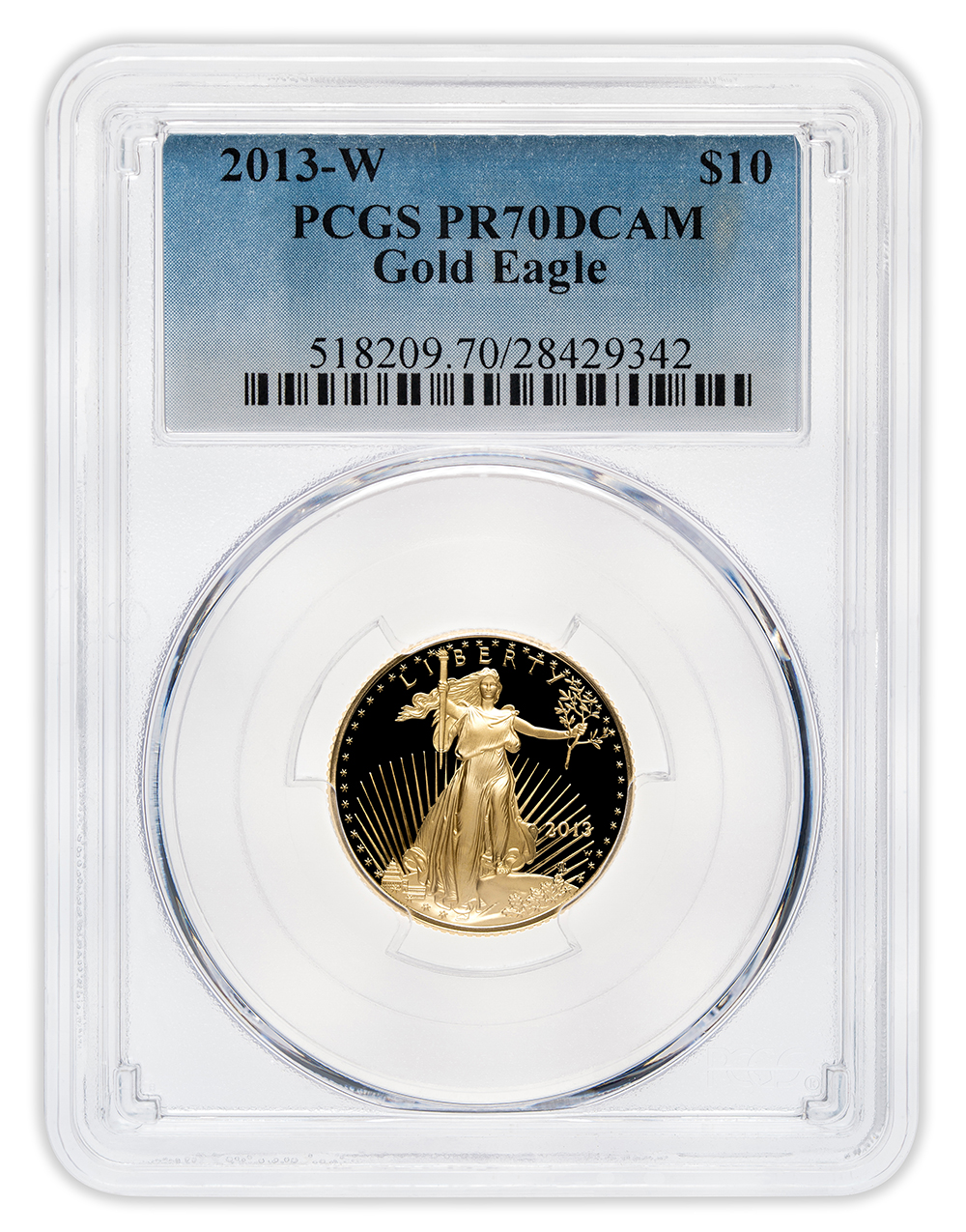 2013-W 1/4 oz Proof Gold Eagle $10 PCGS PR70