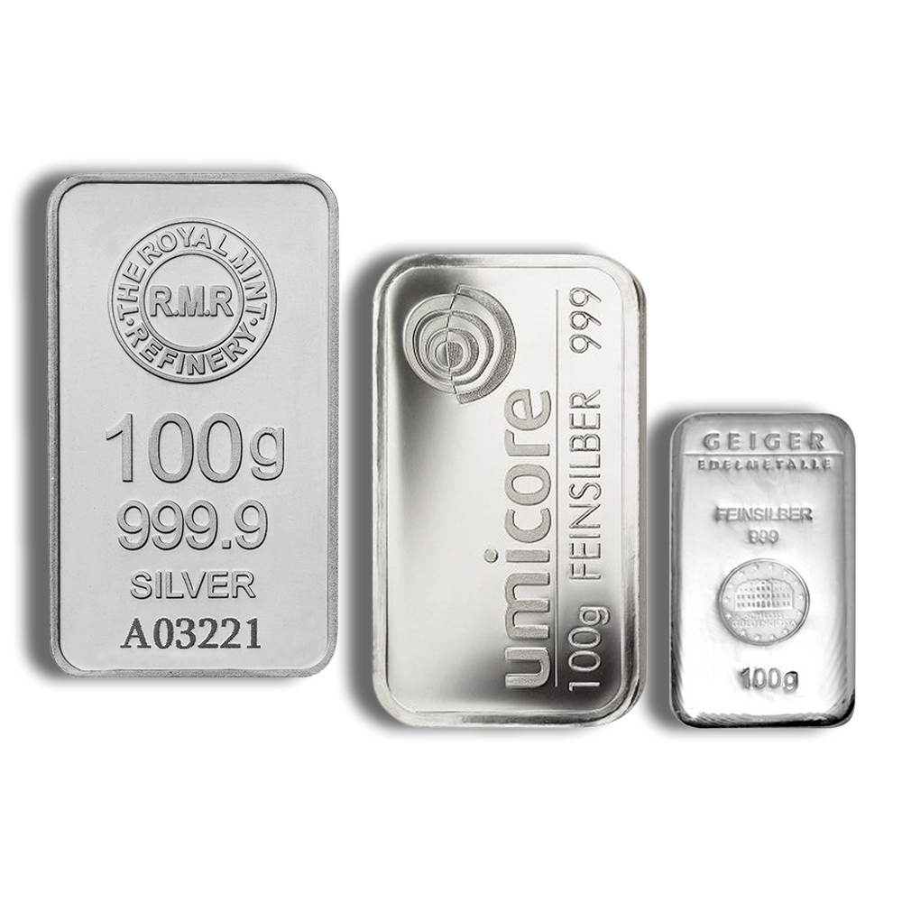 100 gram Silver Bar – Brand Varies