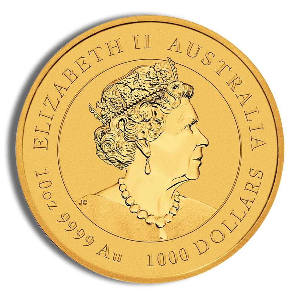 2023 10 oz Australia Gold Lunar Rabbit BU - Series III