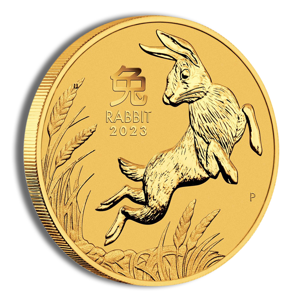 2023 10 oz Australia Gold Lunar Rabbit BU - Series III