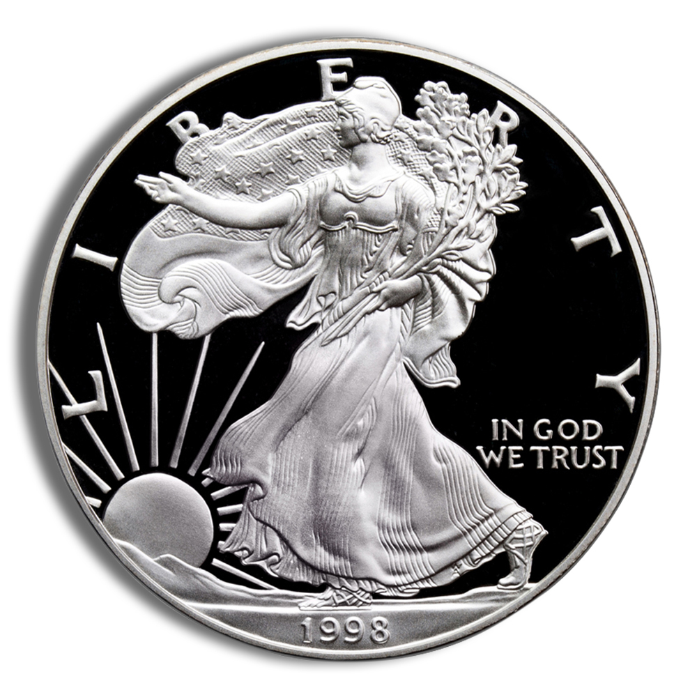 1998-P Proof Silver Eagle with Box & COA