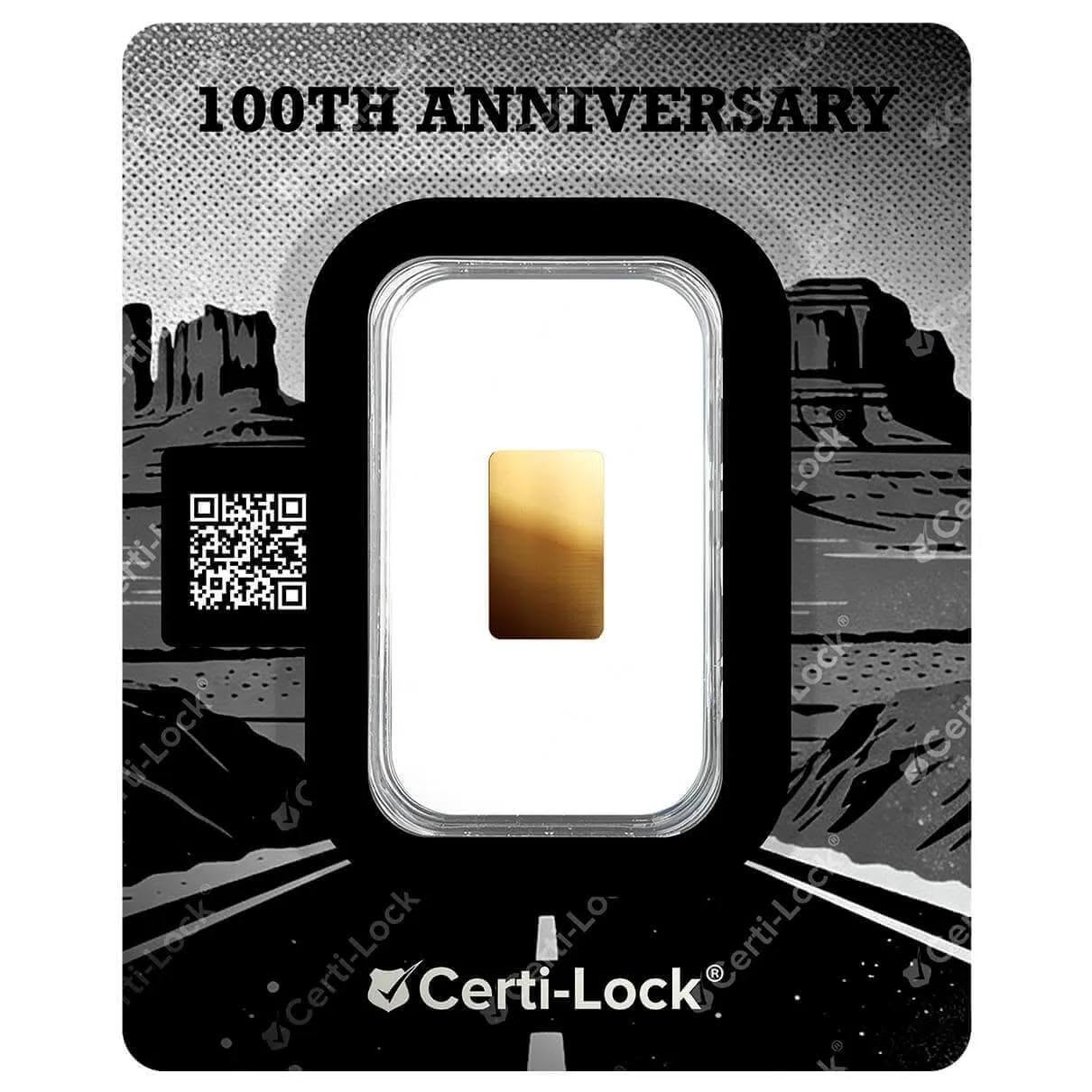 Scottsdale Mint Route 66 1/100 oz Gold Bar in TEP