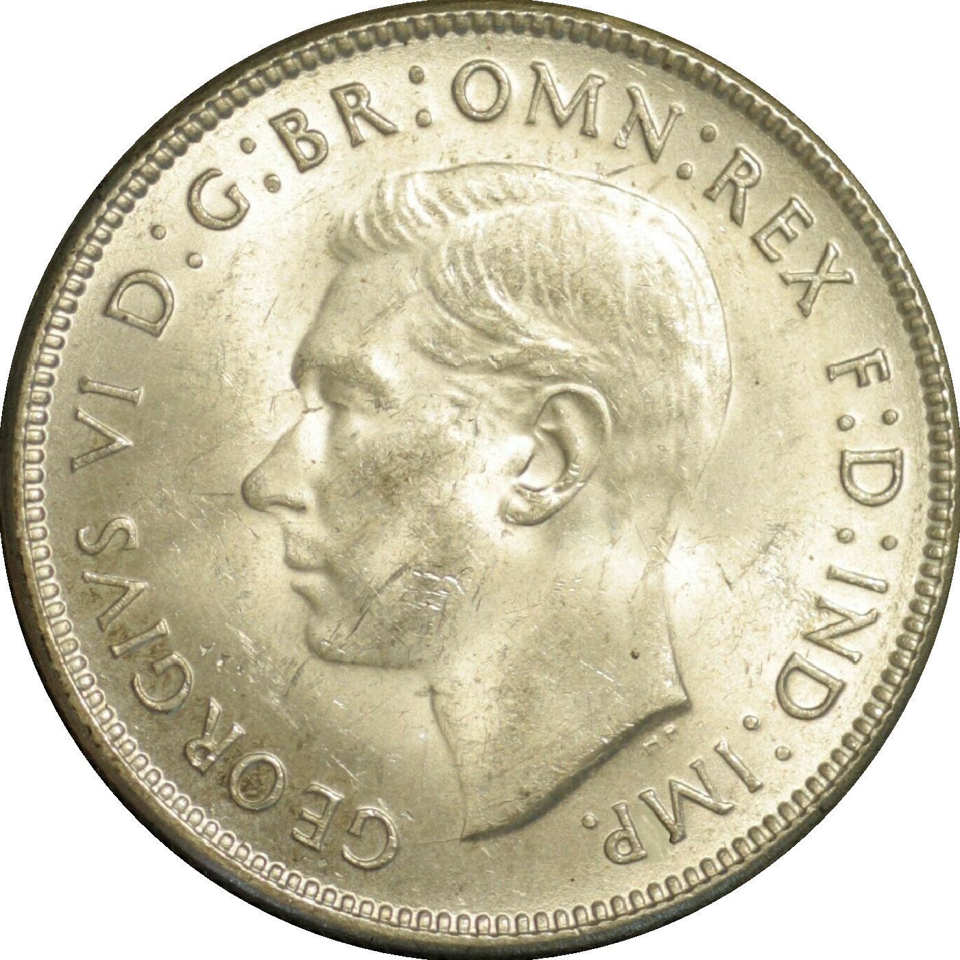 George VI Australian florin obverse type reference