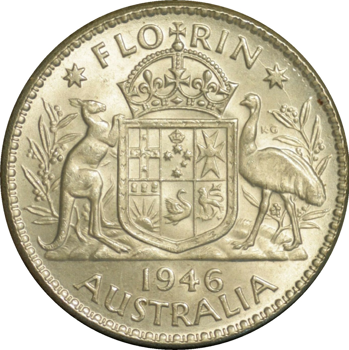 Australian florin coat-of-arms reverse type reference