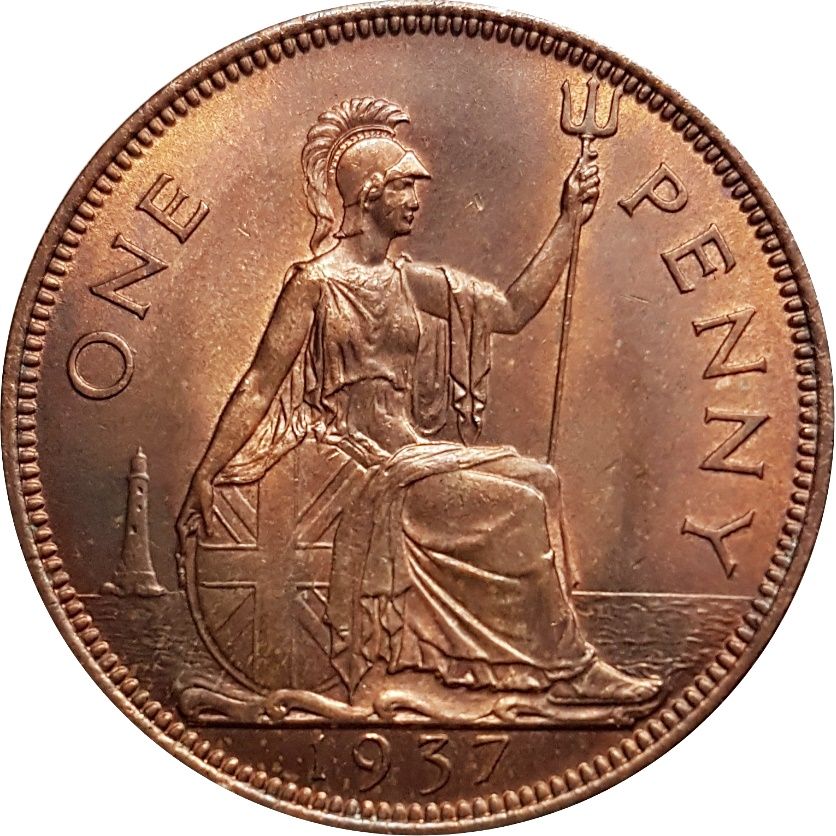 George VI British penny Britannia reverse type reference