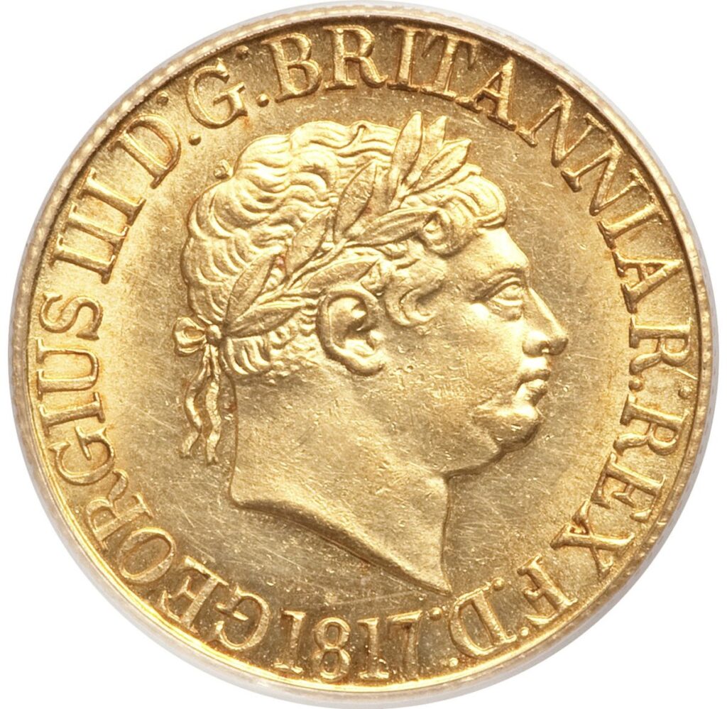 British Gold Sovereign 1817 Obverse - First Year of Issue