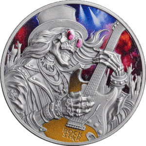 2026 Ghana Memento Mori - Rock Star 1 oz Silver Antiqued High Relief Coin
