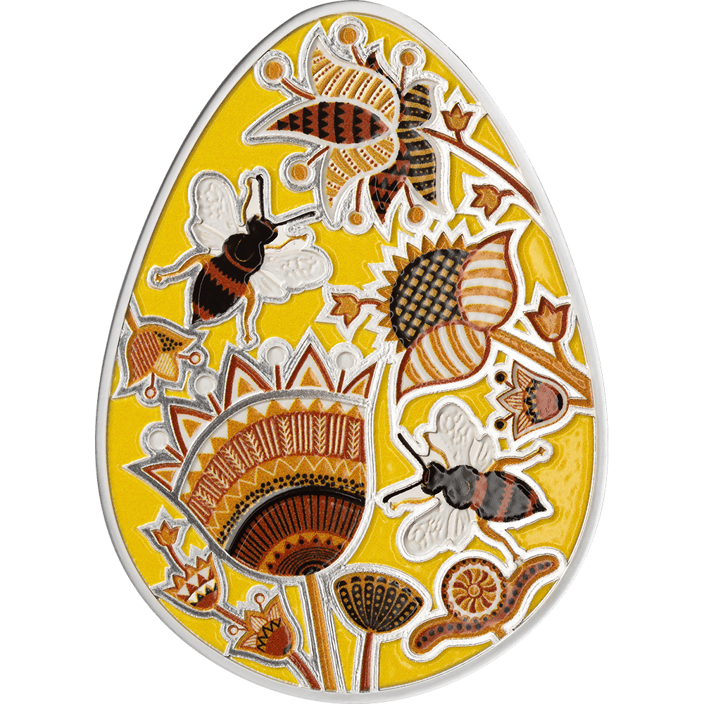 2027 Ghana Ukrainian Pysanka - Charunok 1 oz Silver Shaped Coin