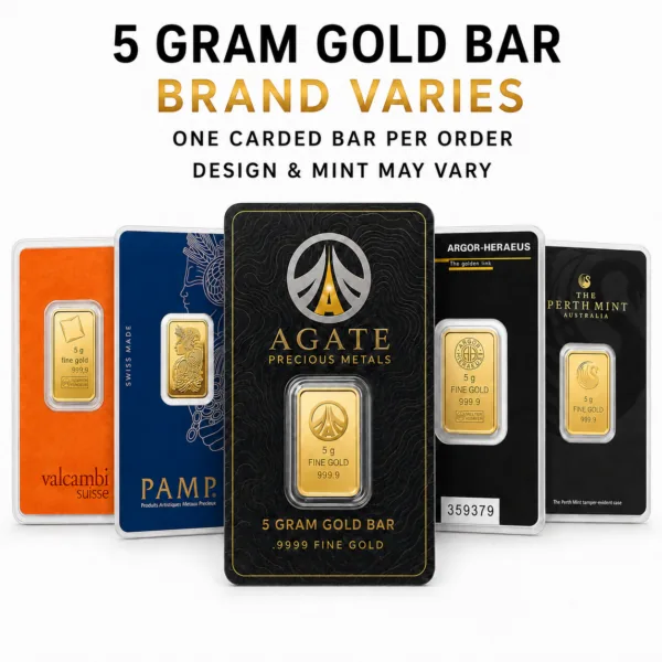 5 gram Gold Bar – Brand Varies (Carded)