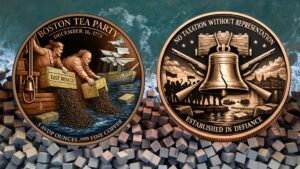 5 oz Boston Tea Party Commemorative Colorized Copper in Capsule (5000 Mintage)