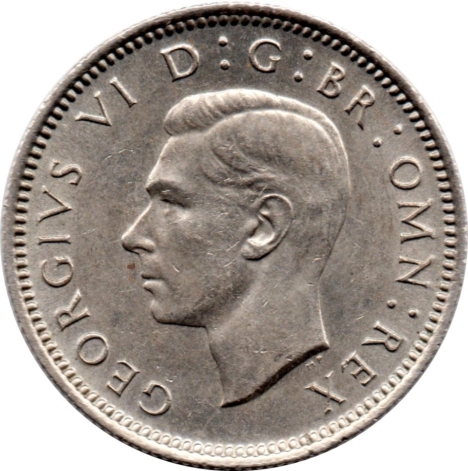 George VI British sixpence obverse type reference